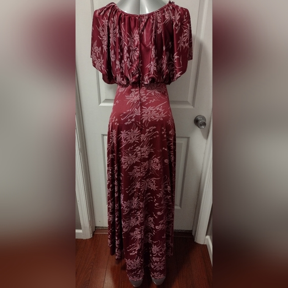 Vintage Alert! Union Made70's Floral Flutter Sleeve Maxi Dress Sz 7-8 - Picture 4 of 8